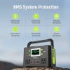 Portable Power Station, 110V/300W Pure Sine Wave Solar Generator, 222Wh Backup Lithium Battery with AC Outlet/QC