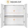 Bathroom Wall Cabinet Kitchen Storage Cupboard Cabinet with 2 Doors Wall Mount Storage Cabinets