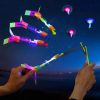 10pcs, Five Fly Sword Five Slingshot, Glow-in-the-Dark Flying Rocket With LED Lights - Fun And Safe Slingshot Toy For Kids - Perfect For Parties, Birt
