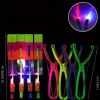 10pcs, Five Fly Sword Five Slingshot, Glow-in-the-Dark Flying Rocket With LED Lights - Fun And Safe Slingshot Toy For Kids - Perfect For Parties, Birt