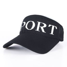 UPF50 + sunscreen cap empty top women's summer cycling anti-ultraviolet uv sun hat all-match large eaves folding sun hat (Color: SPORT-Black, size: All yards)